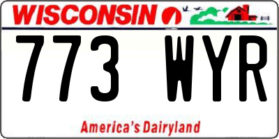 WI license plate 773WYR
