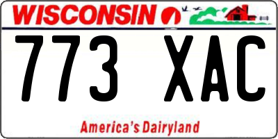 WI license plate 773XAC