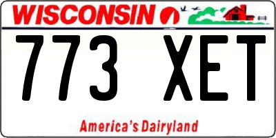 WI license plate 773XET