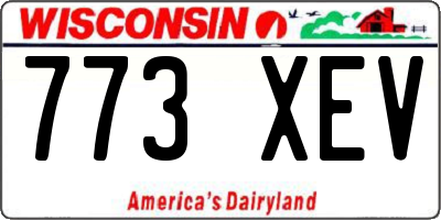 WI license plate 773XEV