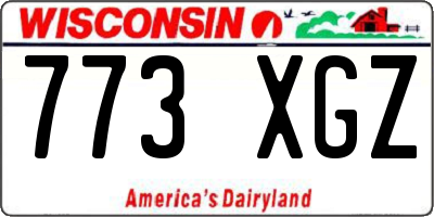 WI license plate 773XGZ