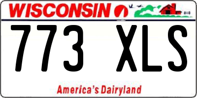 WI license plate 773XLS