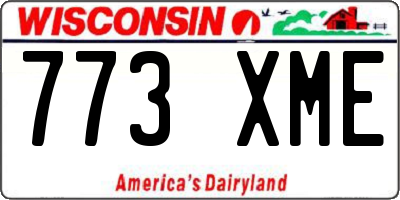 WI license plate 773XME