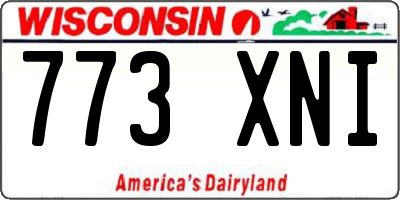 WI license plate 773XNI