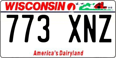 WI license plate 773XNZ