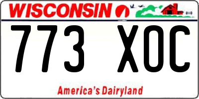 WI license plate 773XOC