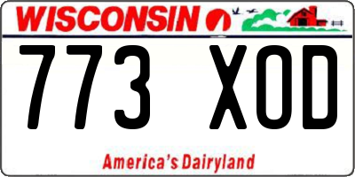 WI license plate 773XOD