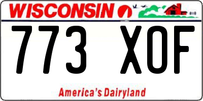 WI license plate 773XOF