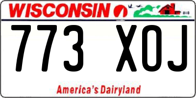 WI license plate 773XOJ