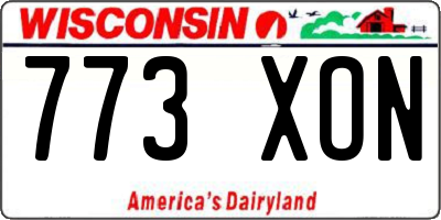 WI license plate 773XON