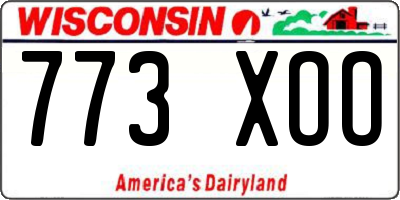 WI license plate 773XOO