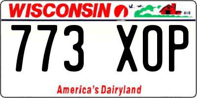 WI license plate 773XOP