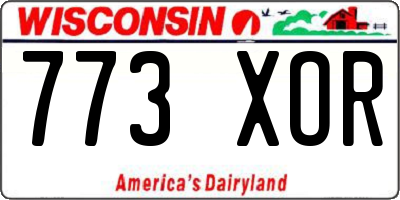 WI license plate 773XOR