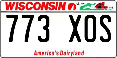 WI license plate 773XOS
