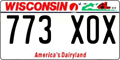 WI license plate 773XOX