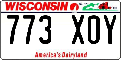 WI license plate 773XOY