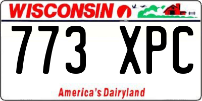 WI license plate 773XPC