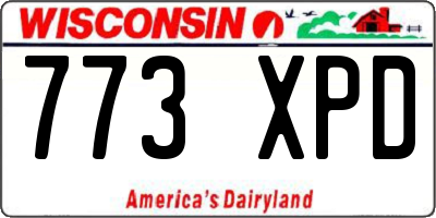 WI license plate 773XPD