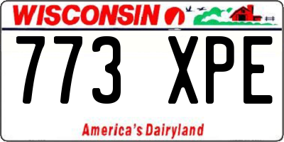 WI license plate 773XPE