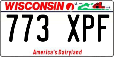 WI license plate 773XPF