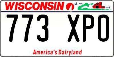 WI license plate 773XPO