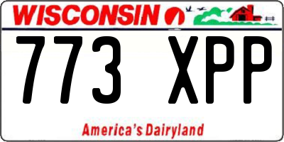 WI license plate 773XPP