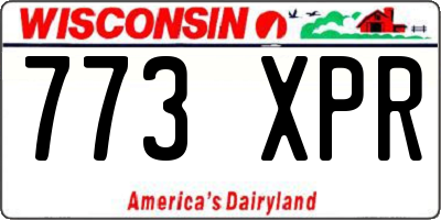 WI license plate 773XPR