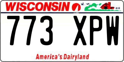 WI license plate 773XPW