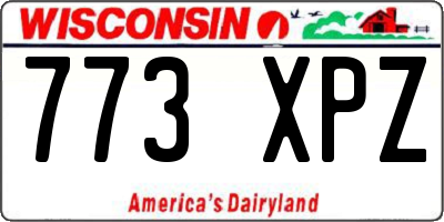 WI license plate 773XPZ