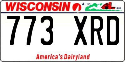 WI license plate 773XRD