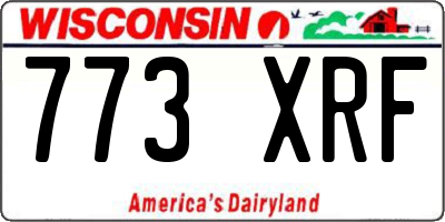 WI license plate 773XRF