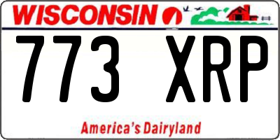 WI license plate 773XRP