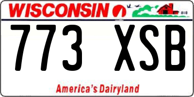 WI license plate 773XSB