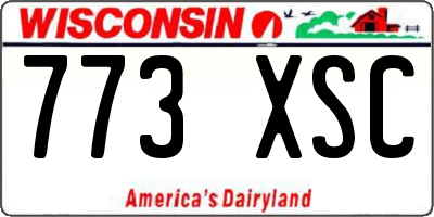 WI license plate 773XSC