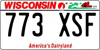 WI license plate 773XSF