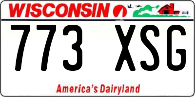 WI license plate 773XSG