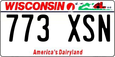 WI license plate 773XSN