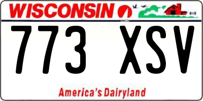 WI license plate 773XSV