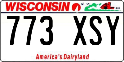 WI license plate 773XSY