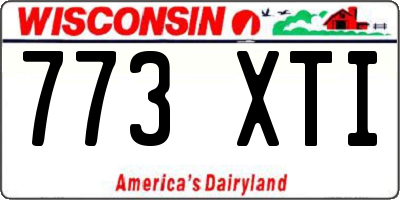 WI license plate 773XTI