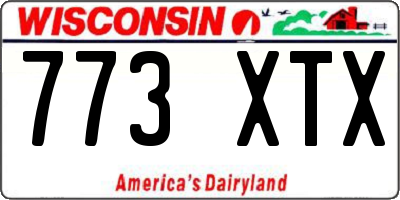 WI license plate 773XTX