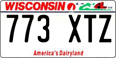 WI license plate 773XTZ