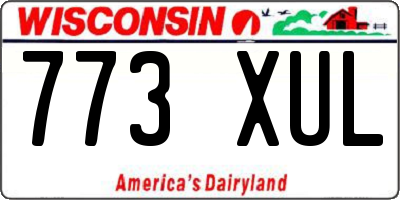 WI license plate 773XUL