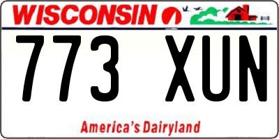 WI license plate 773XUN