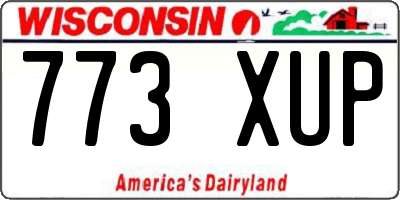 WI license plate 773XUP