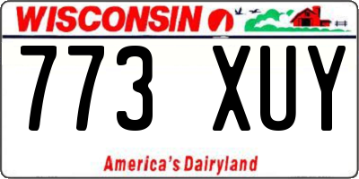 WI license plate 773XUY