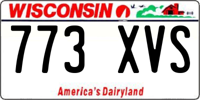 WI license plate 773XVS