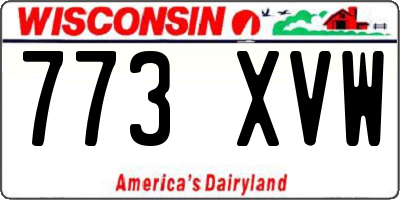 WI license plate 773XVW