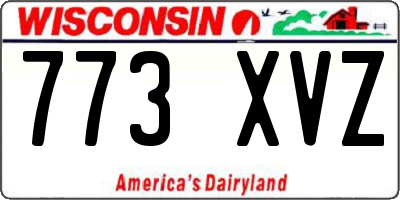 WI license plate 773XVZ