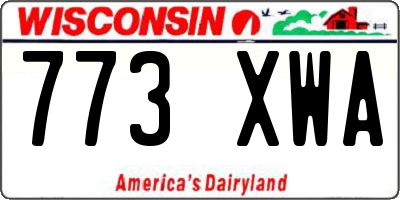 WI license plate 773XWA